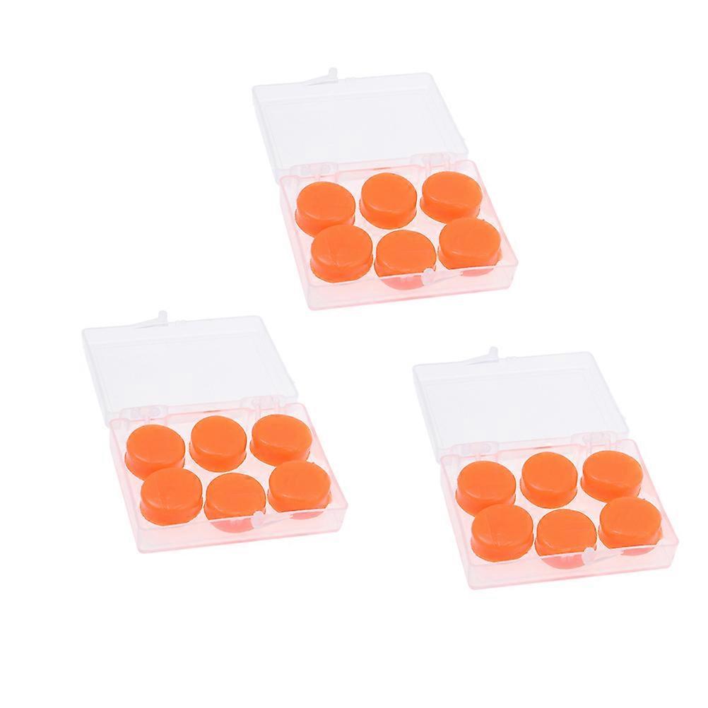 Silicone Swimming Earplugs Round Shape For Studying Traveling On Planes And Subways Orange 18Set