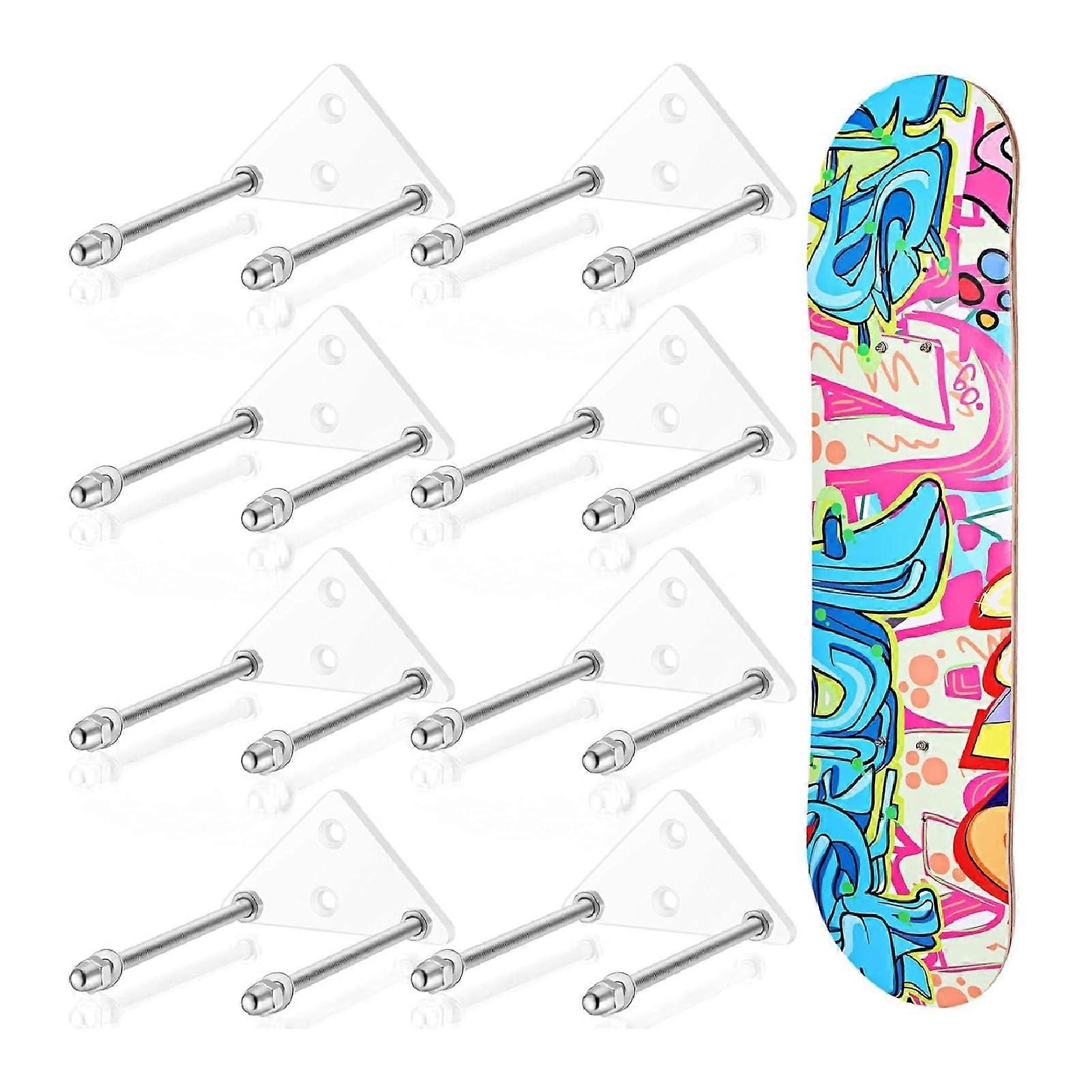 Skateboard Wall Mount Hanger 8 Pack Heavy Duty Skateboard Display Hooks for Horizontal and Vertical Use