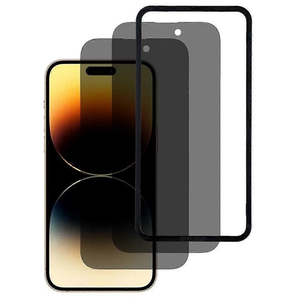 2 PCS Compatible For iPhone 14 Pro Privacy Screen Protector Anti Spy Tempered Glass Film with Installation Tool