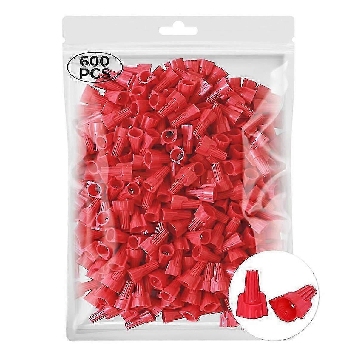600PCS Red Wire Connector Nuts, Winged Electrical Wire End Caps, Twist-on Easy Screw Type Connectors