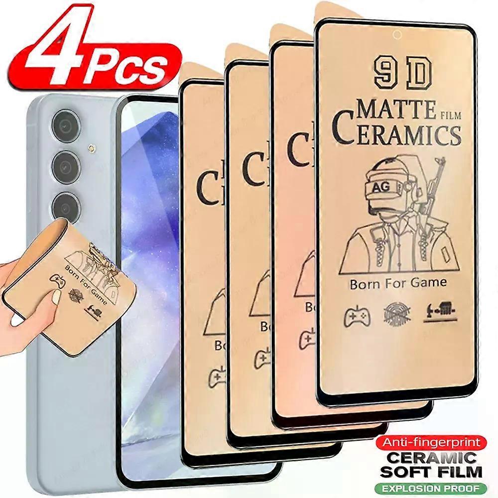 Electronic 4pcs Matte Screen Protector For Samsung Galaxy A55 A54 5G A35 A15 A52 A51 A71 A53 A12 A34 A73 A72 A24 A33 A32 A14 Ceramic Film