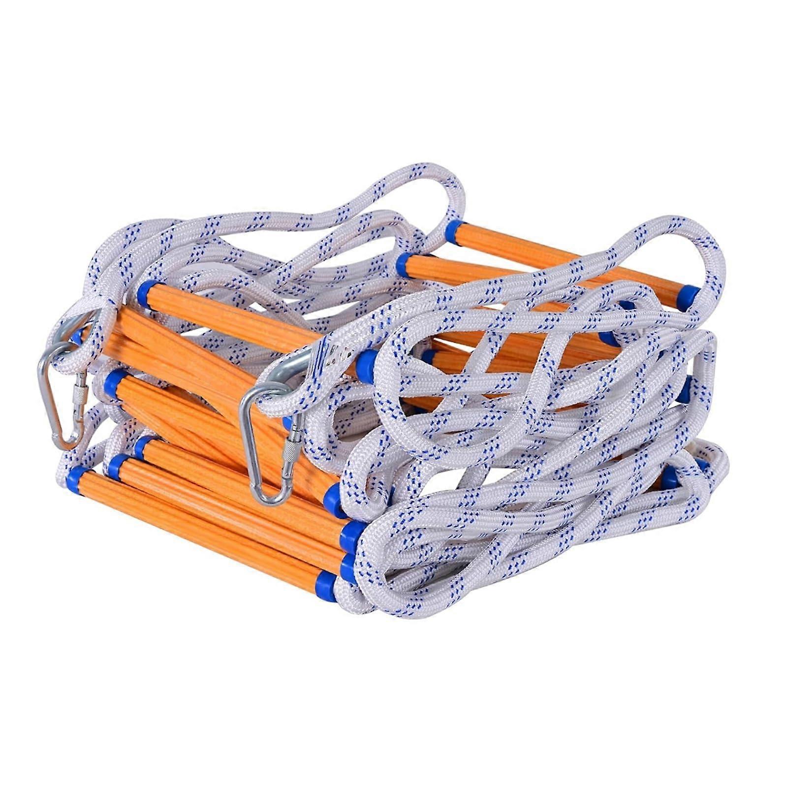 FlameRetardant Rope Ladder with Hooks, Emergency Ladder for Homes, Treehouses (12M)