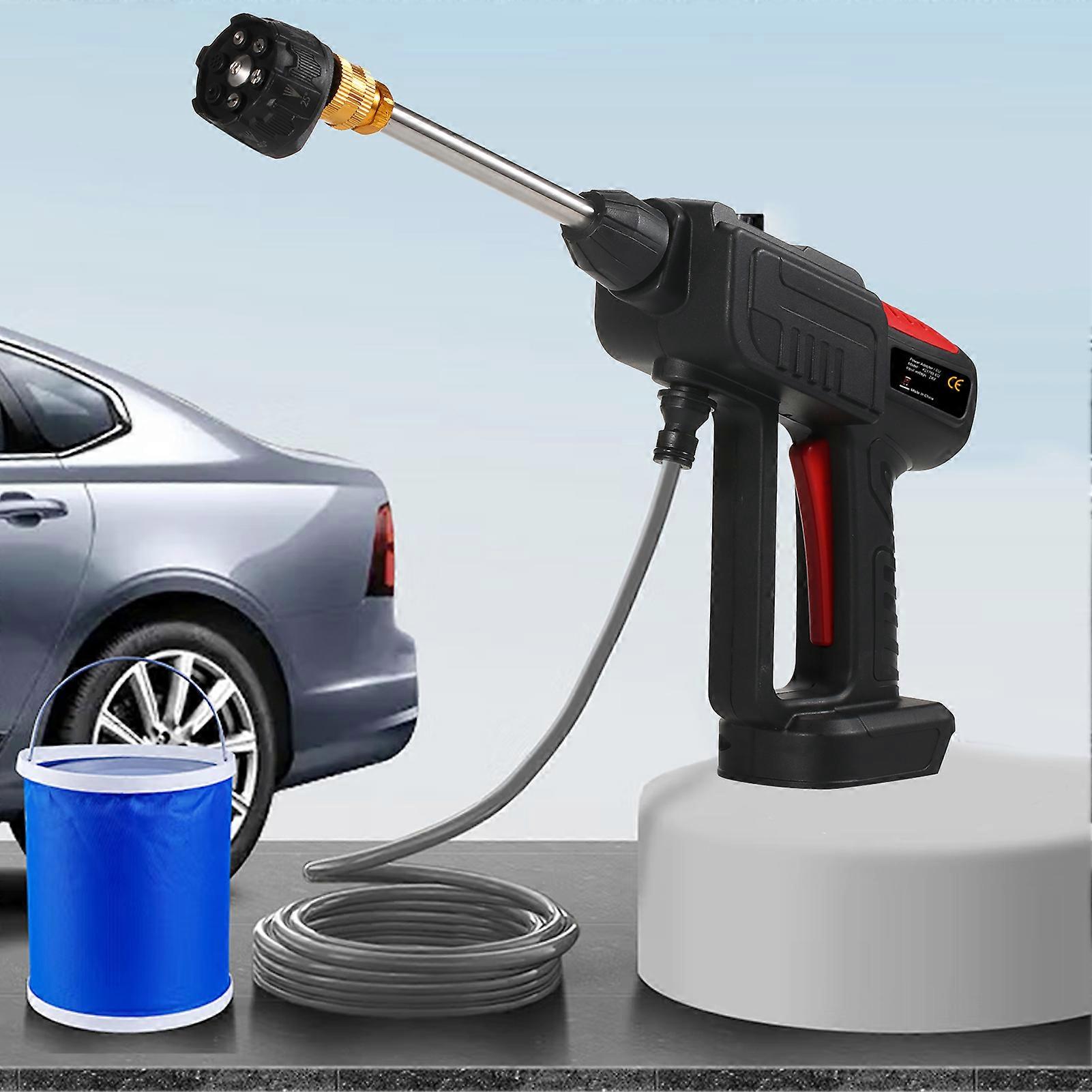 150W private model high pressure wireless car wash gun (UK standard) 21V 2 batteries with 6 in 1 nozzle