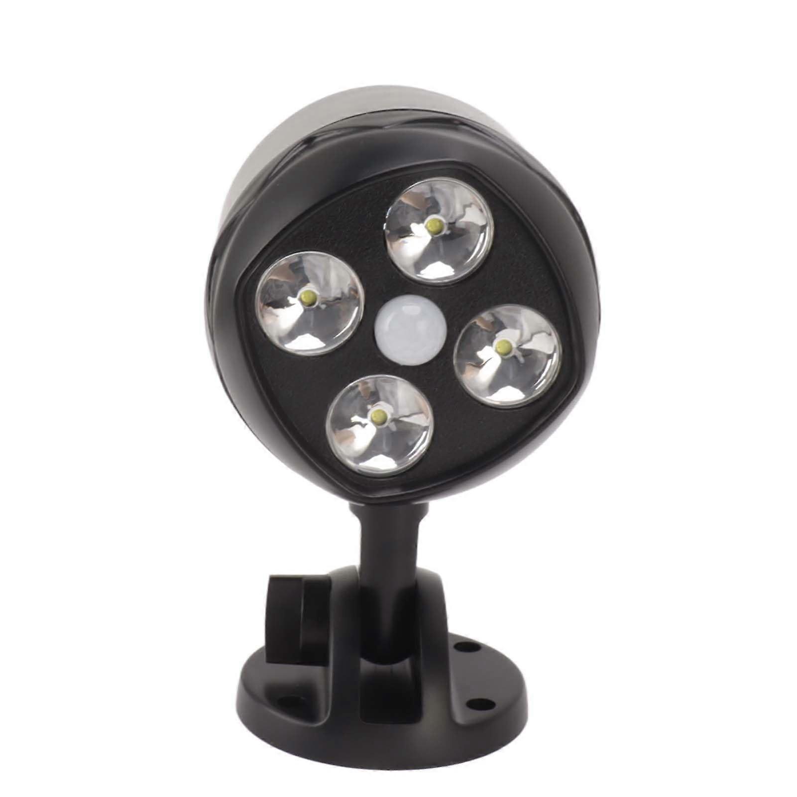 Adjustable Angle 4 LED Waterproof Outdoor Spotlight with Motion Sensor for Yard and Wall Mounting, Bright Floodlight