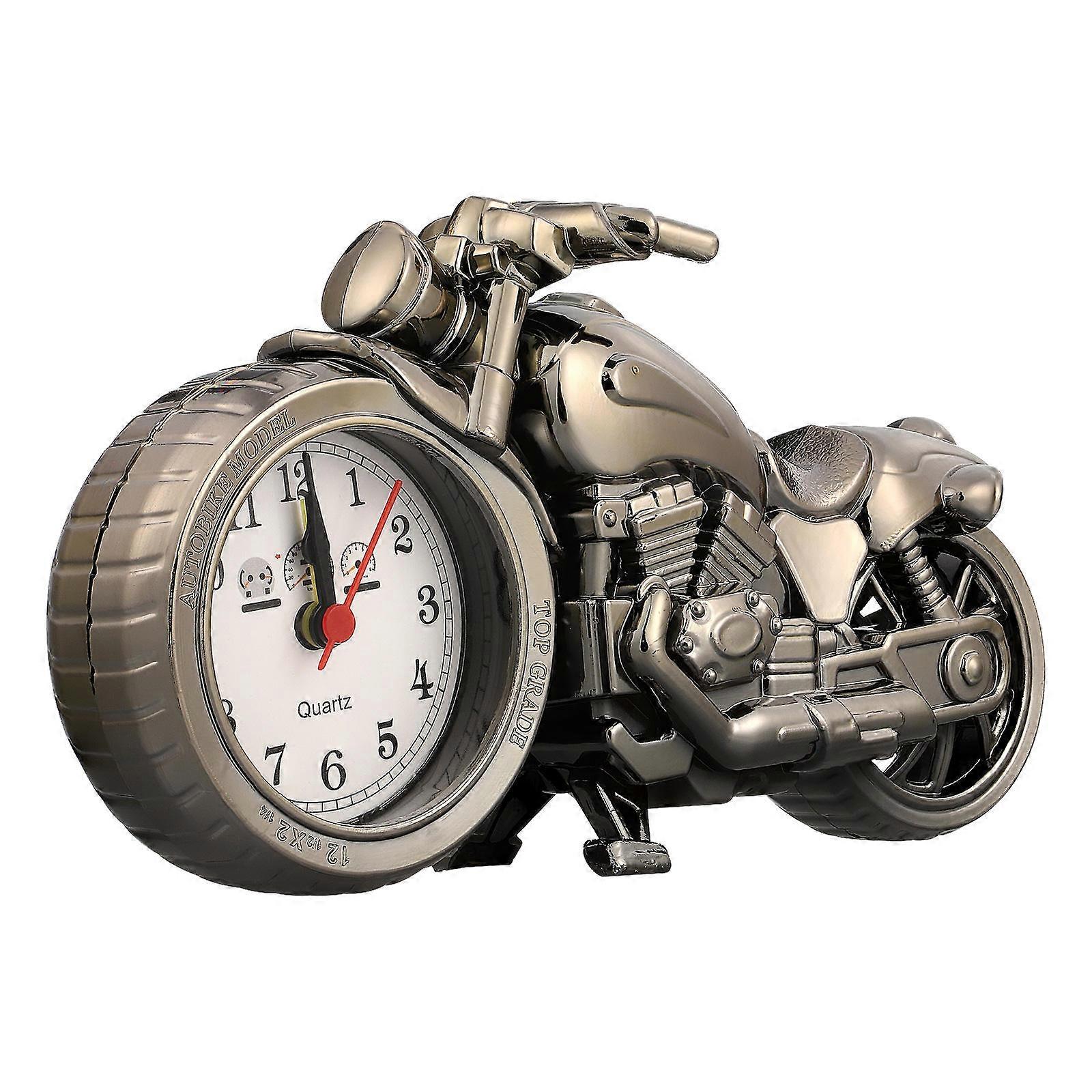Motorcycle Clock Motorbike Shape Clock Children Alarm Clock Modern Technology Combination Golden 1Pack