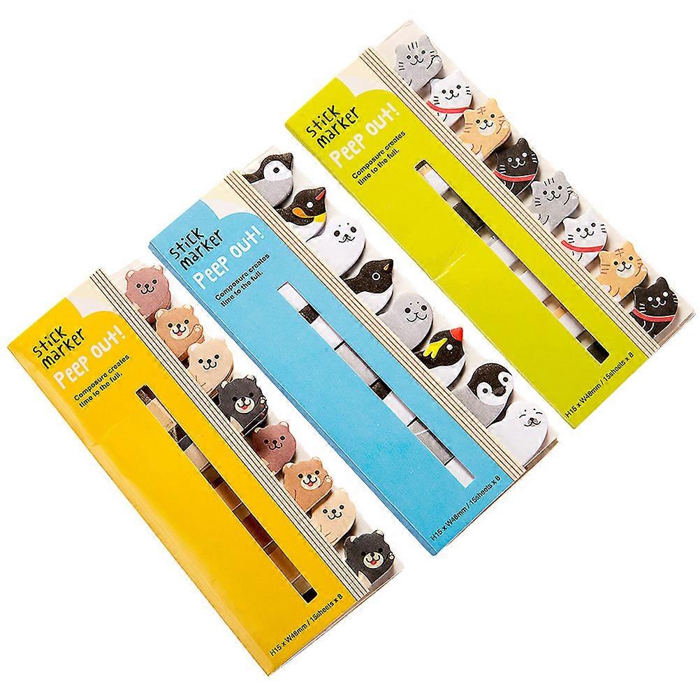 Memo Note Pads Aesthetic Stationery Self-Sticky Style For Students Children Home Revision Scheduling 3Set