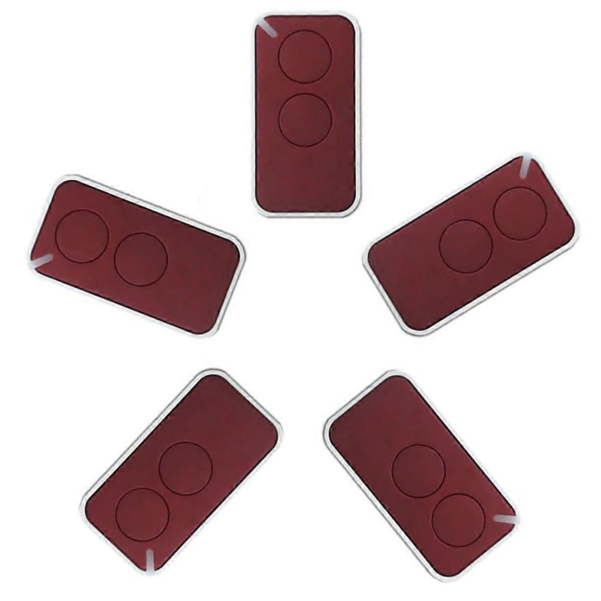5pcs for NICE Universal Garage Remote Control 433.92MHz 2-Channel Rolling Code Reddish Brown
