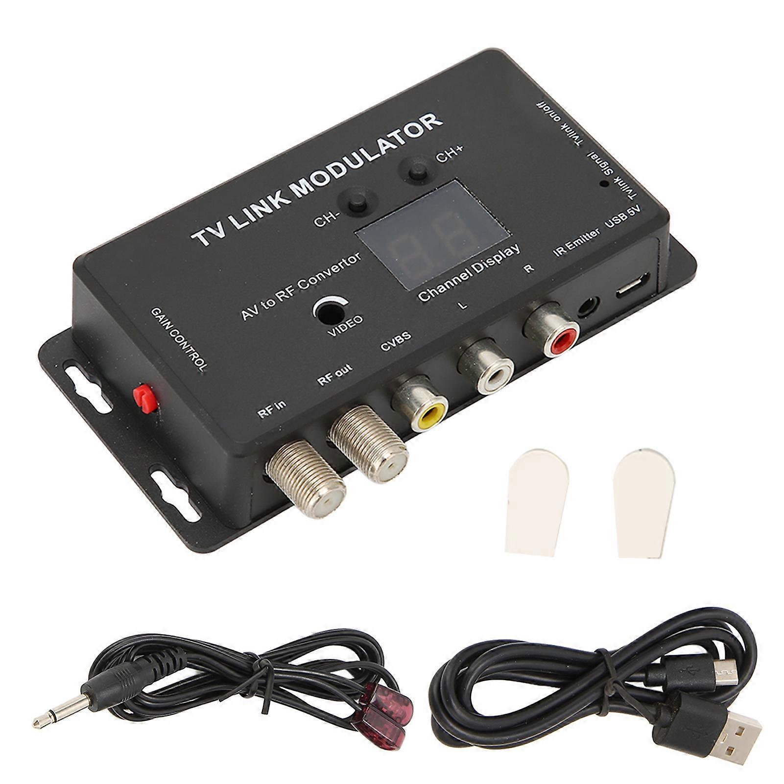 TM70RG TV Link Modulator Support PAL /NTSC Adjustable Output Gain Multifunctional Electronic UHF Home Converter