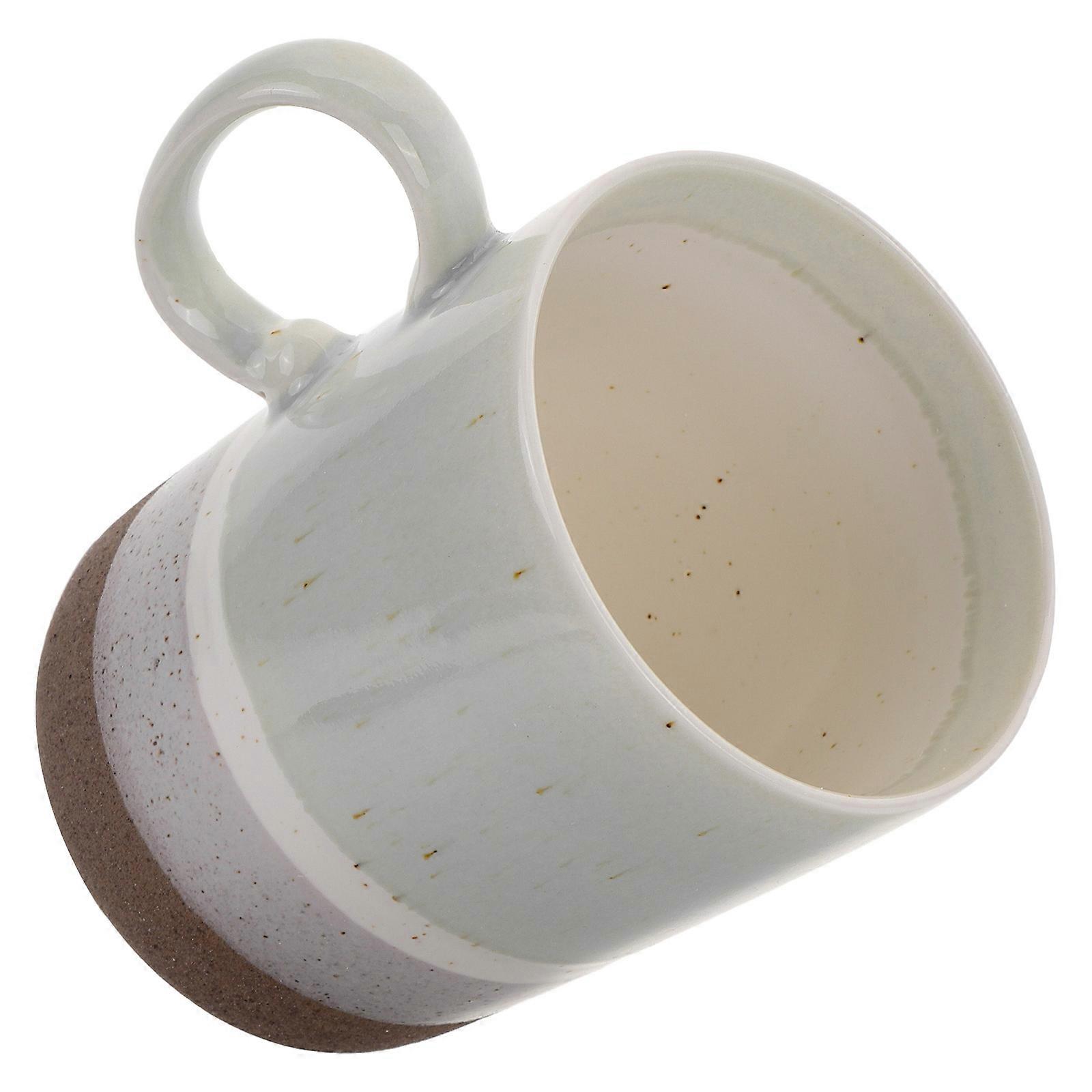 Stylish Large Ceramic Mug with Handle – Smooth Edges, Multi Use Coffee Cup for Home, Office, Tea, Milk – Green Design