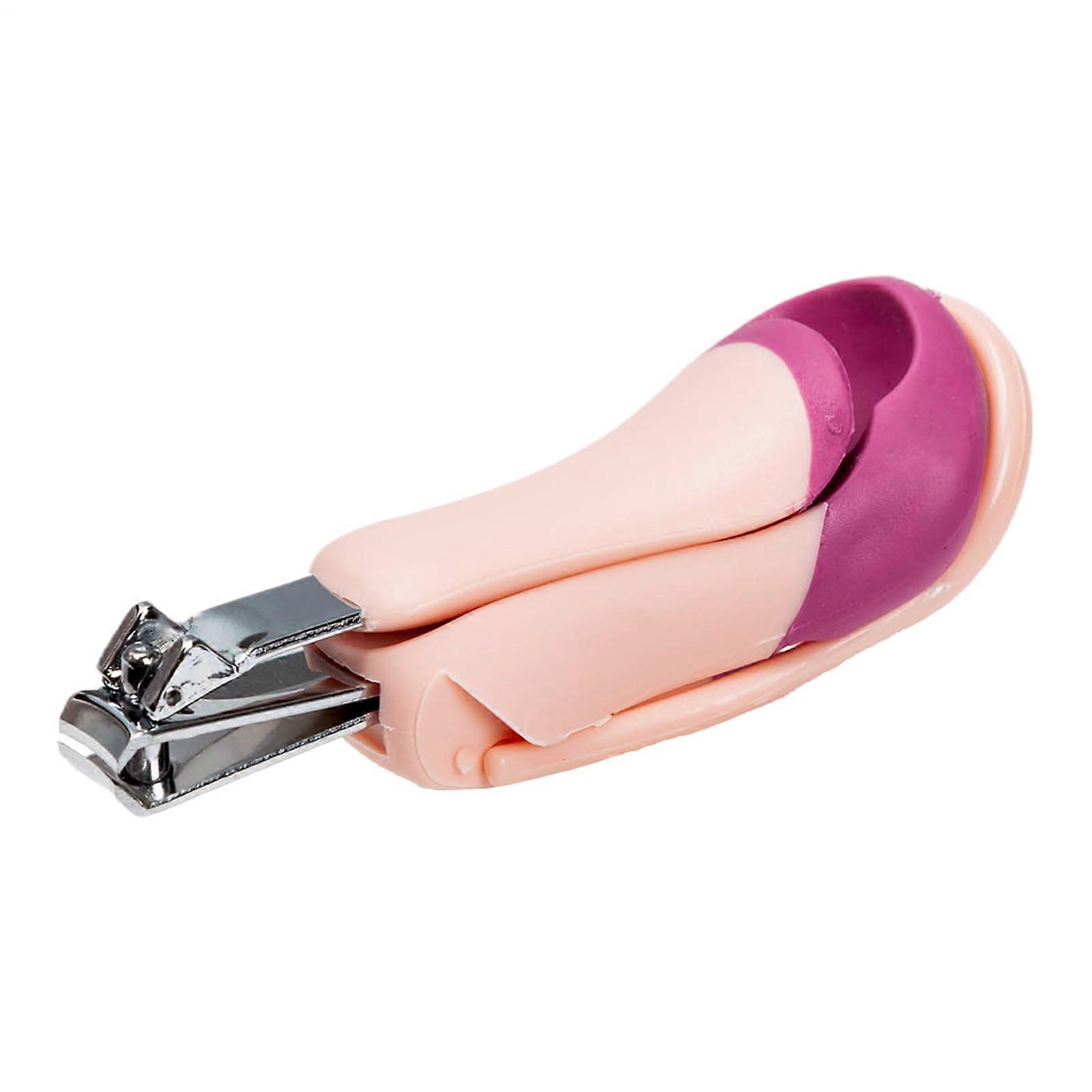 Nagelknipser mit Vergrößerungsfunktion | Kinder Nagelschneider aus Rostfreiem Edelstahl für Finger- und Zehennägel in Rosa