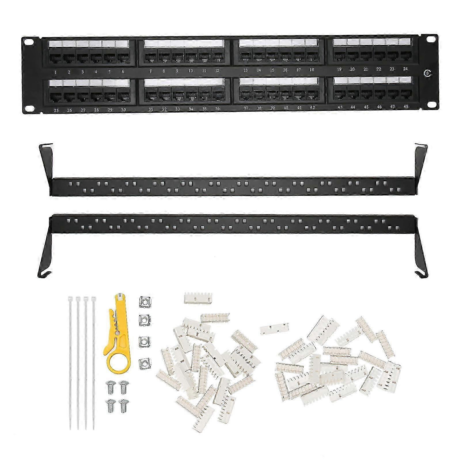 48 Ports Network Patch Panel Ul Listed High Speed 10g Cat6 Rj45 Network Patch Panel For 19 Inch Standard Cabinet