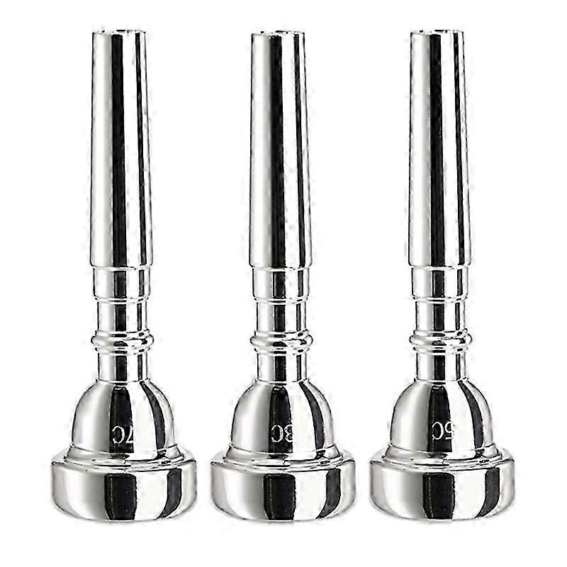 Paquet de 3 embouchure de trompette 7c 5c 3c embouchure plaquée argent pour instrument en laiton de trompette embouchure de remplacement