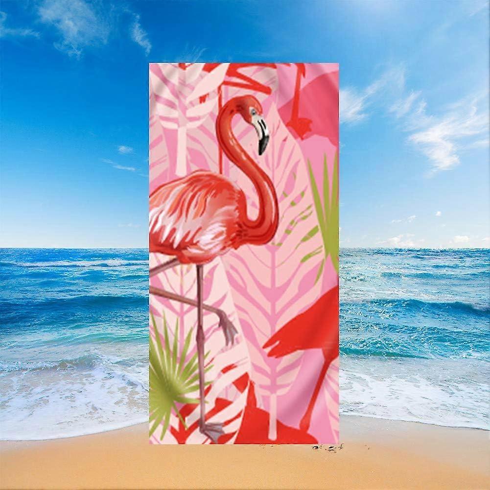 2pcs Large Microfiber Beach Towels, Flamingo Print Beach Towels