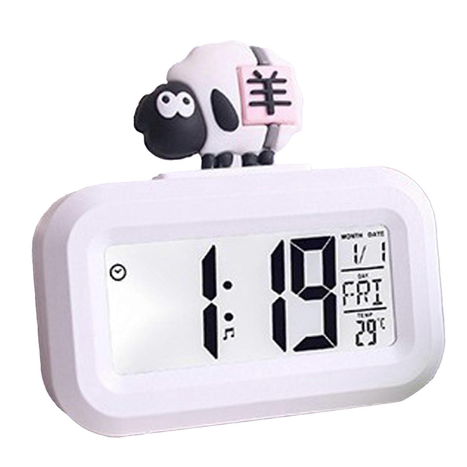 Electronic Cute Cartoon LED Screen Desktop Electronic Alarm Data Time Calendar Temperature Clock