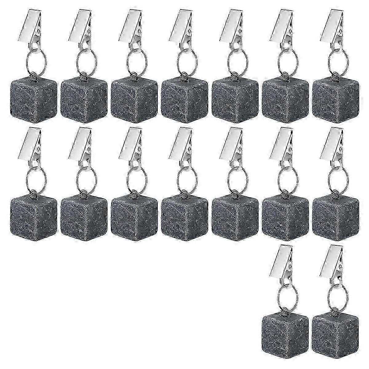 16PCS Tablecloth Weights with Metal Clip, Cube Table Covers Pendant Stones for Various Brands