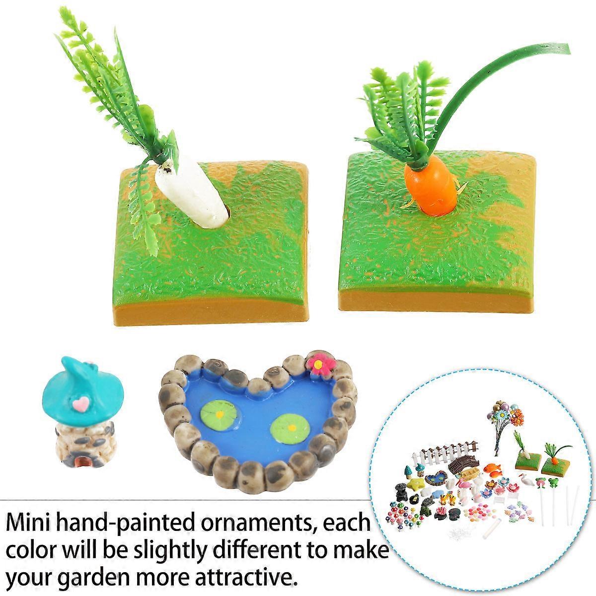 117kpl mikromaisemasarja puutarhan miniatyyrikoristeluun – nukkekodin sisustustarvikesarja