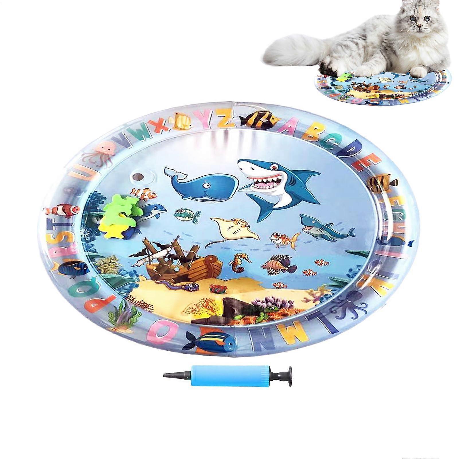 Interactive Sensory Water Bed with Fish, Large Cooling Enrichment Pad