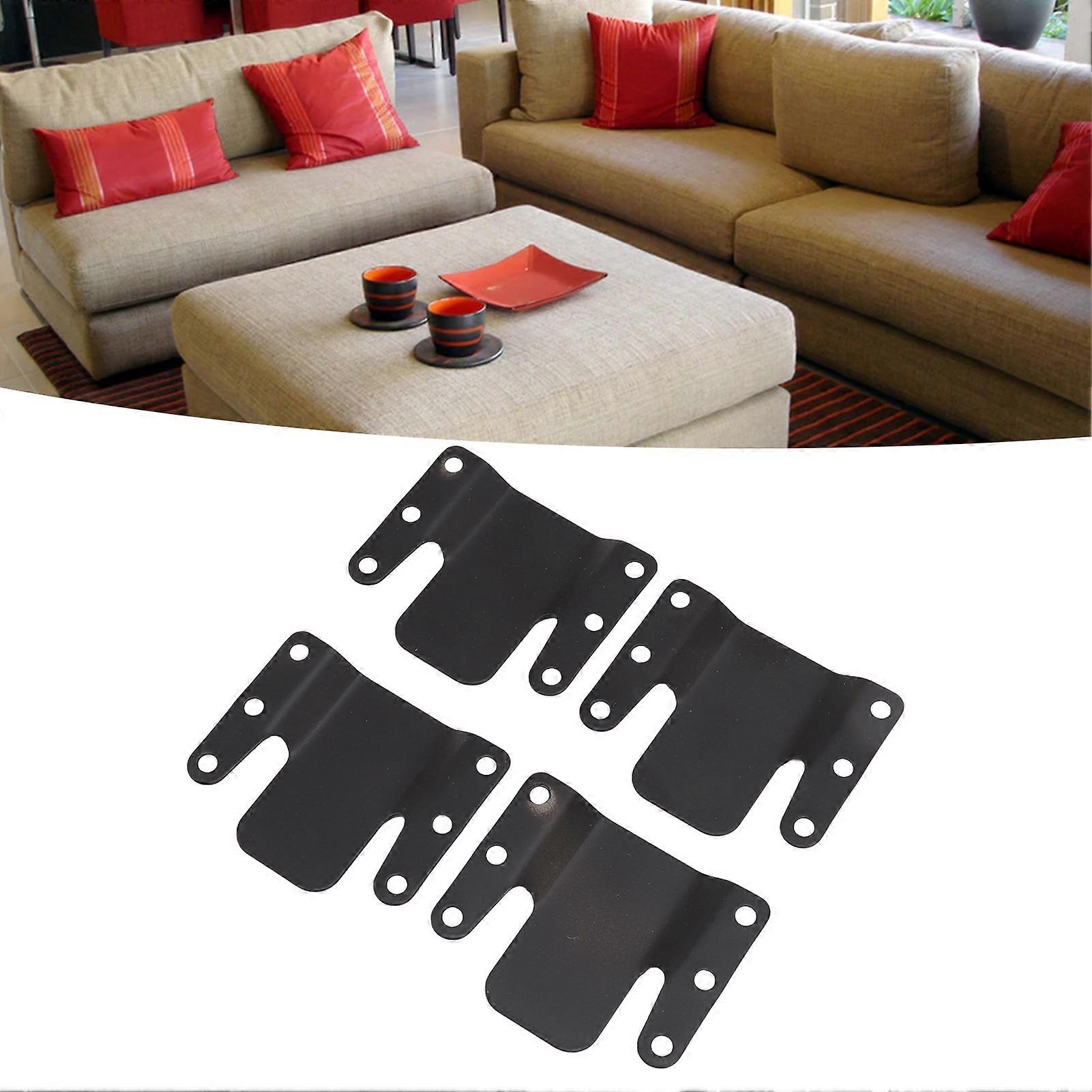 4 Sets Sofa Connector Bracket Iron 7.7x6.4CM 0.5CM Aperture