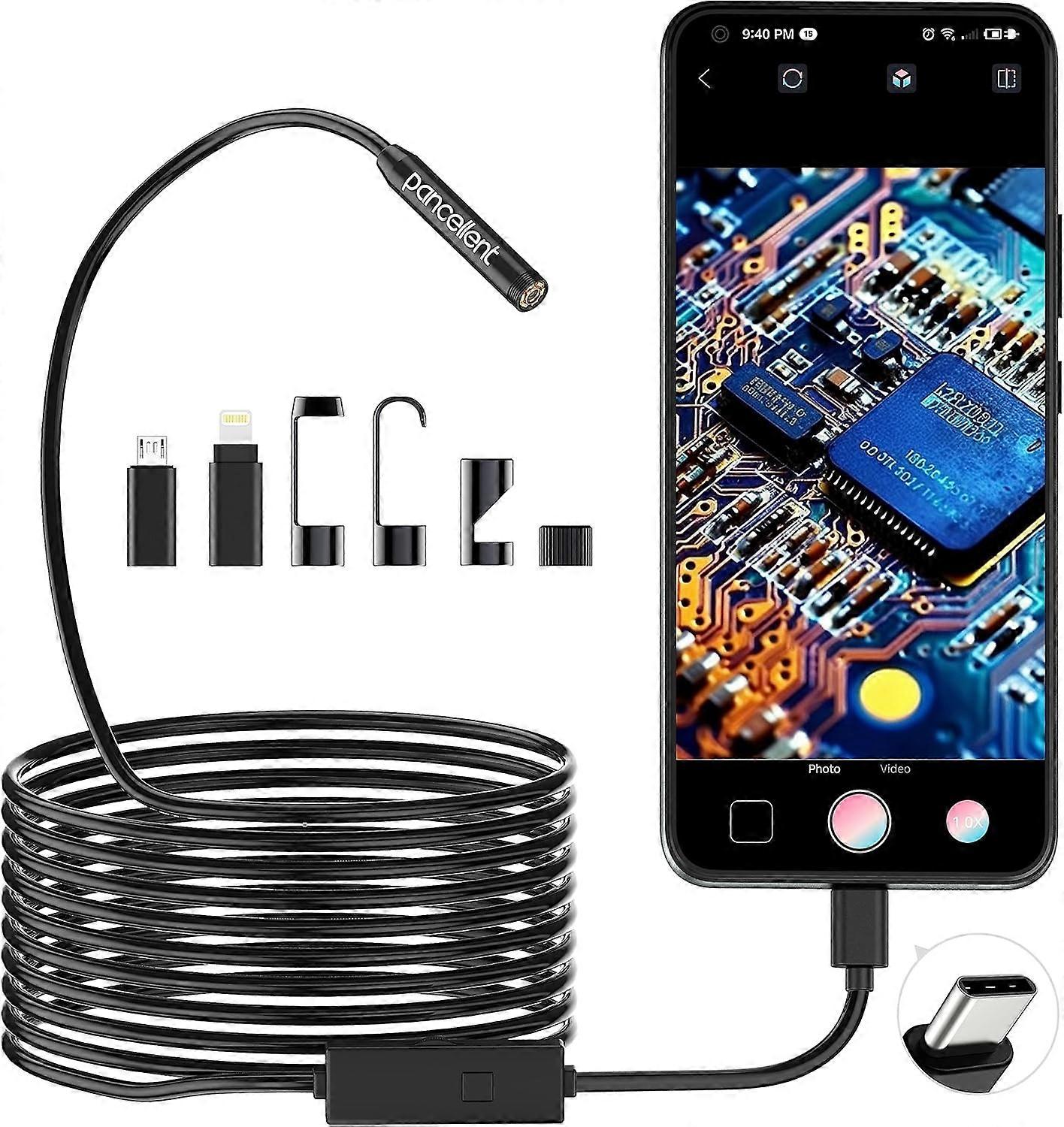 1920P Snake Inspection Borescope, Type C Endoscope, Scope Camera w
