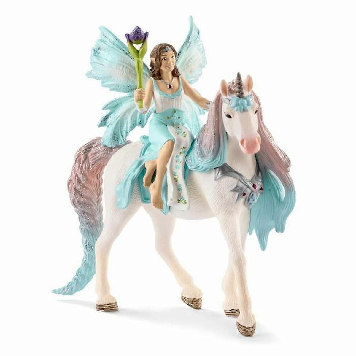 Action figures Schleich Fée Eyela with princess unicorn Einhorn 3 pieces