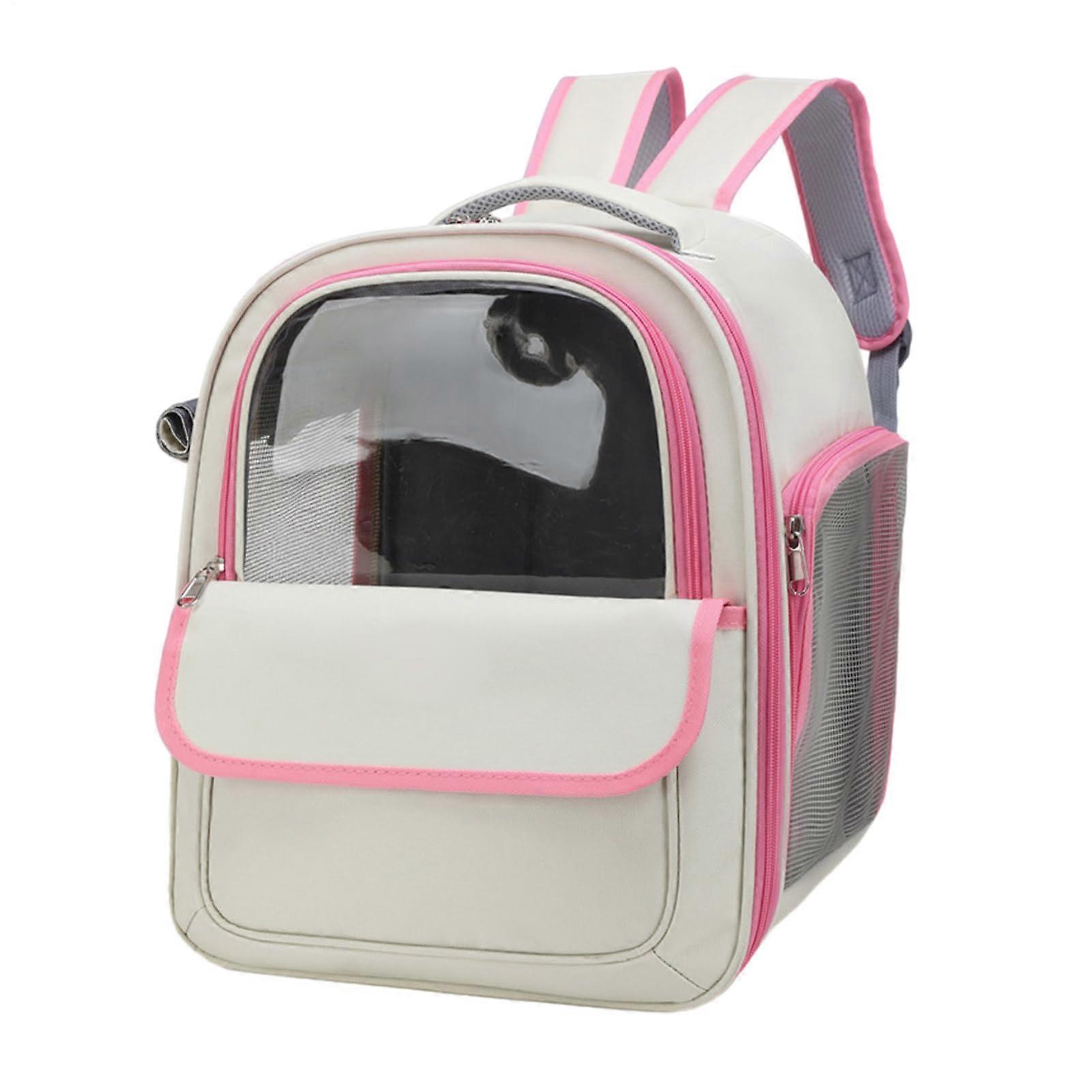 Cat Air Cushion Backpack - Portable Airy Pet Bubble Carrier with Handle and Carry Strap for Cats, Mochi Style