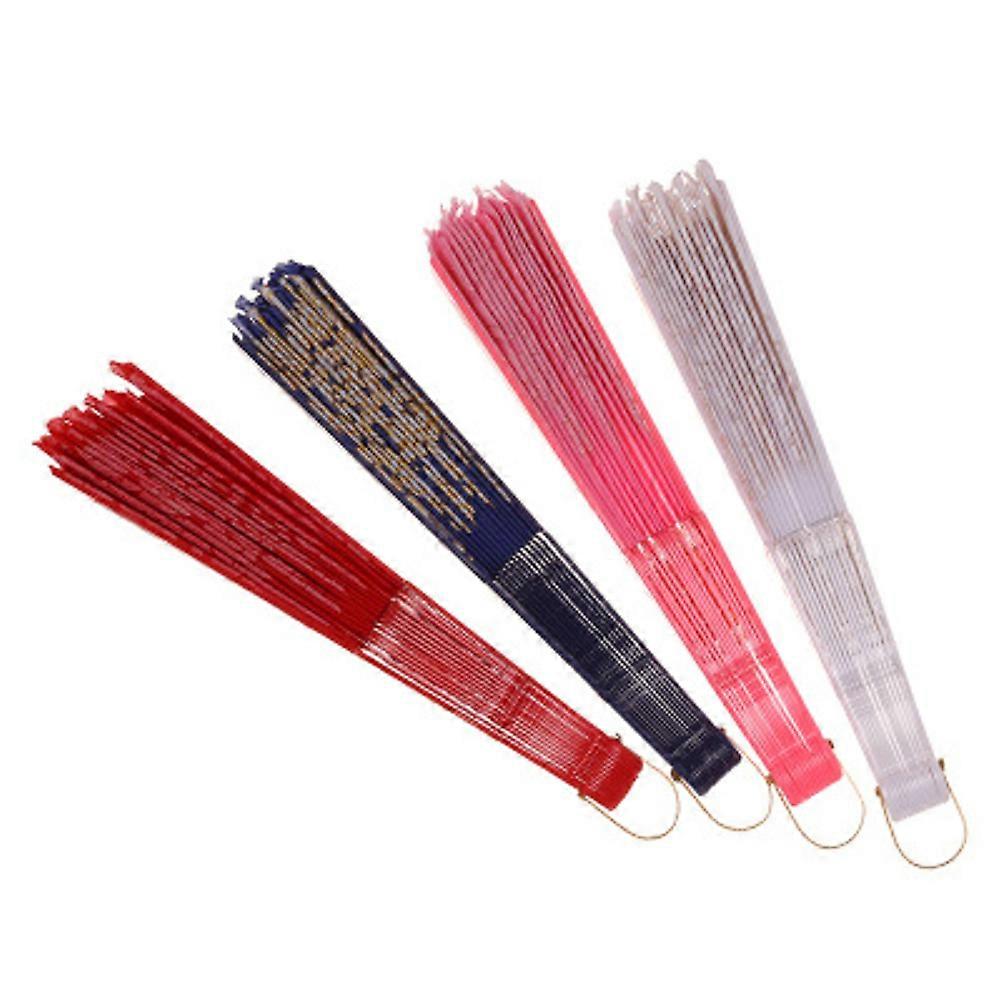 Pink Folding Hand Fan Chinese Fans Pink Hand Held Chinese Fan 15.7×9.3×0.4in 1Pack