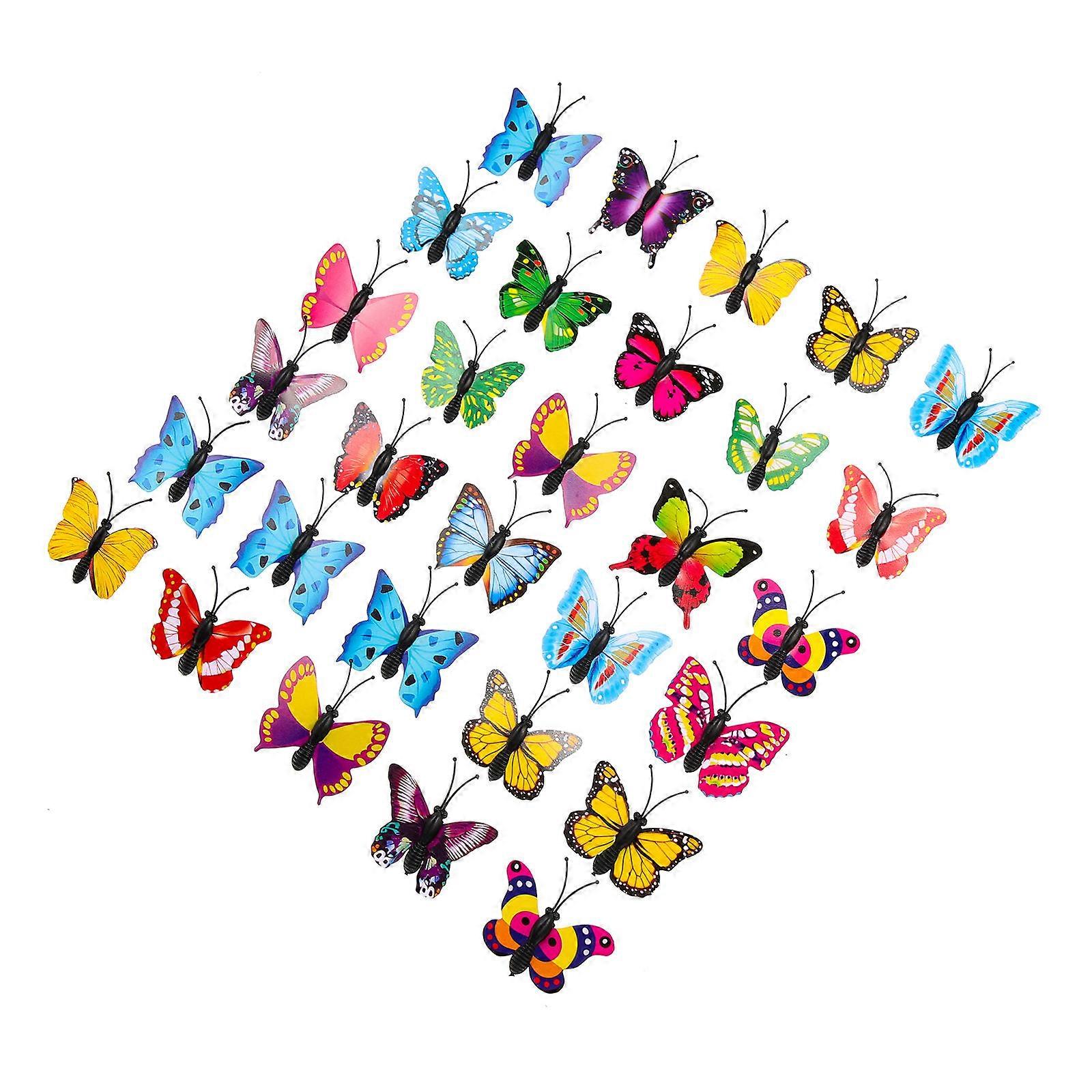 Cute Thumb Tacks Butterfly Shaped Multi Function For Map Marking Activities Assorted Color 30Pcs
