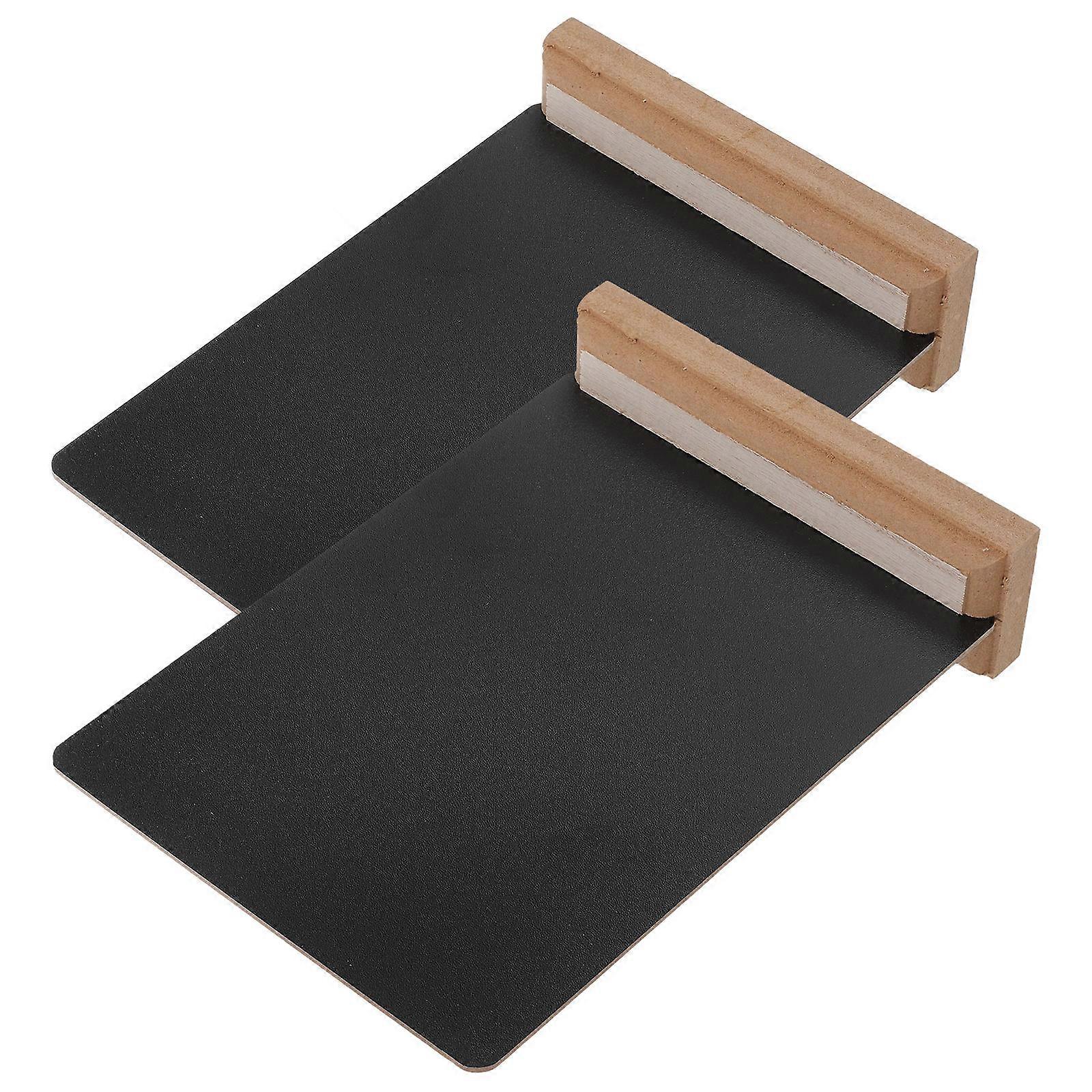 Double Sided Mini Chalkboard Sign with Sturdy Wooden Base for Writing Use Black 2 Pieces