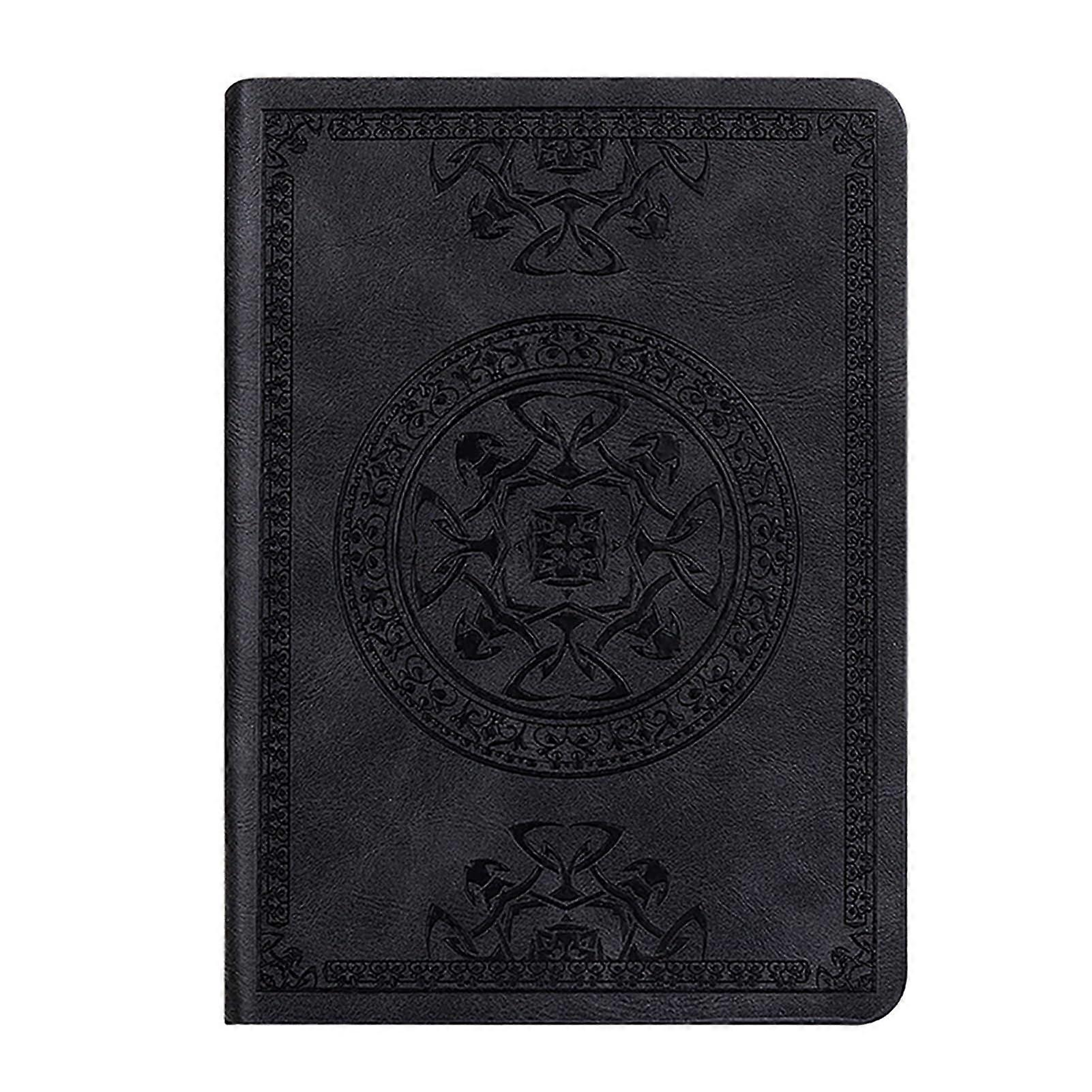 Diary Notebook - Black Artificial Leather Planner, Small Retro Mini Portable Diary for Kids, School or Office Use, Soft Home Stationery
