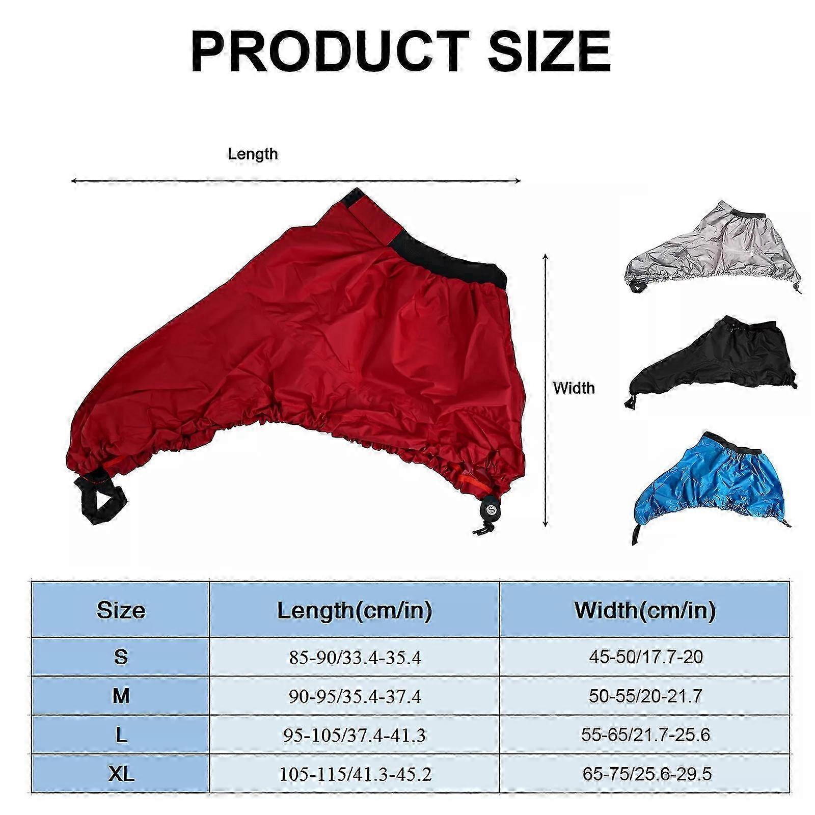 Universal Kayak Spray Skirt - Adjustable Cockpit Cover S-XL Red Waterproof Deck