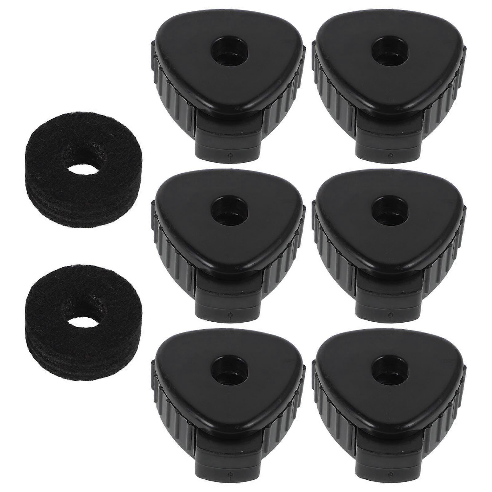 Black Plastic Quick Release Cymbal Nuts with Cotton Cushions for Drums – Fast Installation, Sound Enhancement, and Secure Cap Toppers for Percussion