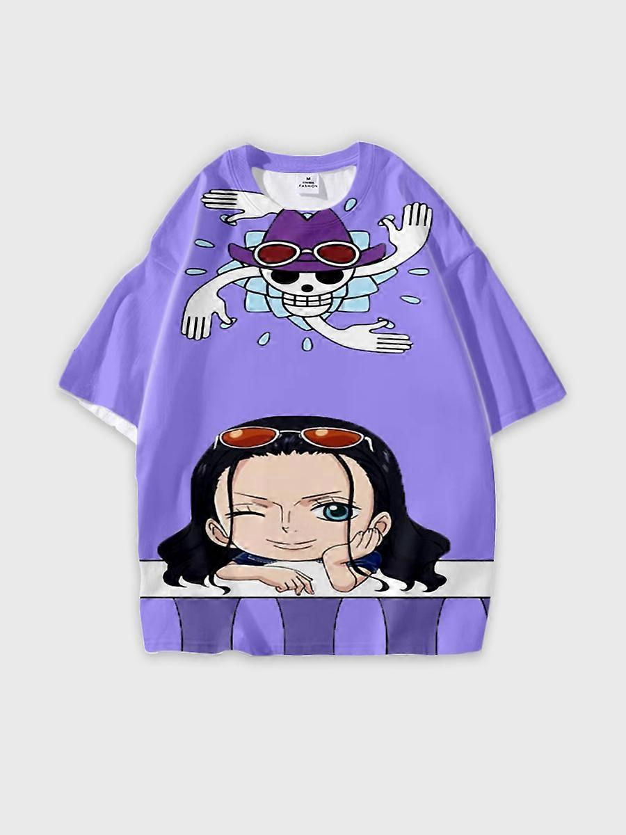 T-shirt round neck Role Pattern loose short sleeve B1617