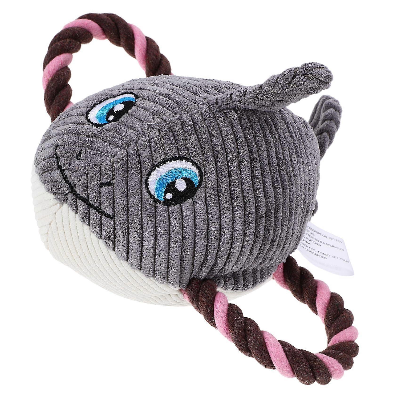 Plush dog toy with squeaker, fun chew toy for small, medium, and large dogs, cartoonshaped for dental care and easy cleaning.