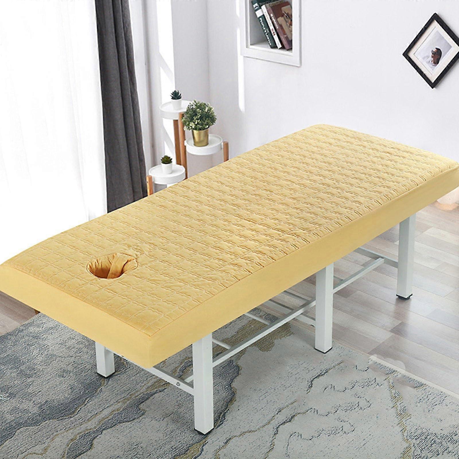 Massage Table Sheets with Elastic Band and Face Hole (Camel, 185*60cm)