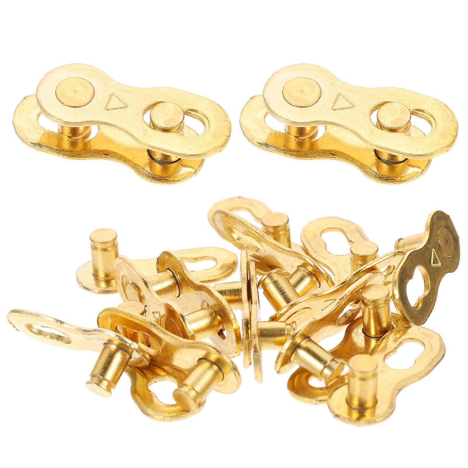 24Pcs Bike Chain Joints Steel Connectors for Mountain Bike Golden SmoothEdges Practical Durability