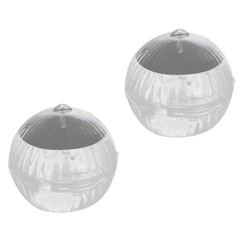 2 Pcs Solar Powered Floating Lights for Pool Decoration Waterproof Transparent Plastic Ball Lights