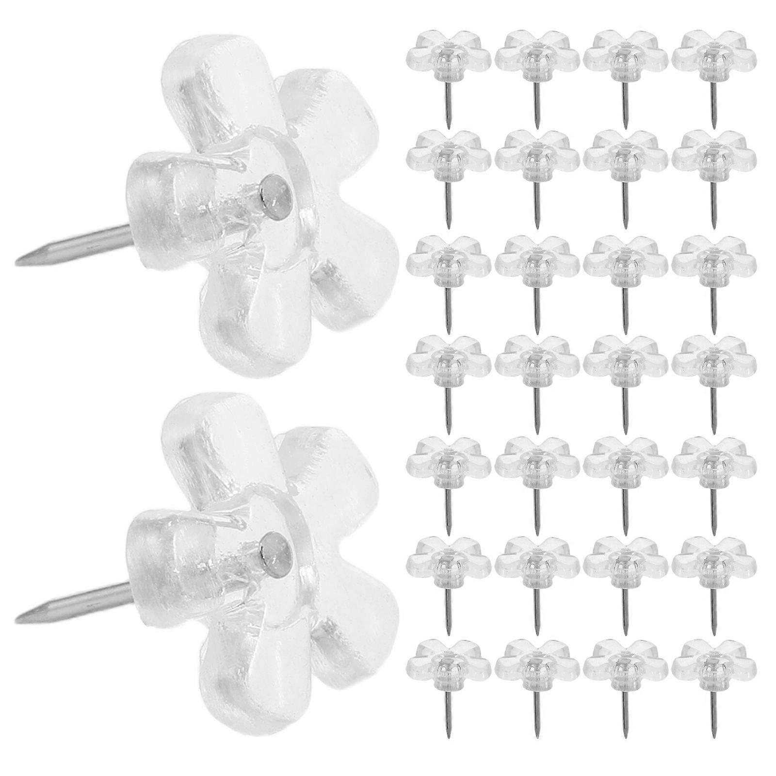 Office Pin Set Flower Shaped Push Pins For Organizing Items Home Use Clear Thumbtacks 1.40X1.40X1.20CM Fabric Marking Pin 200Pcs
