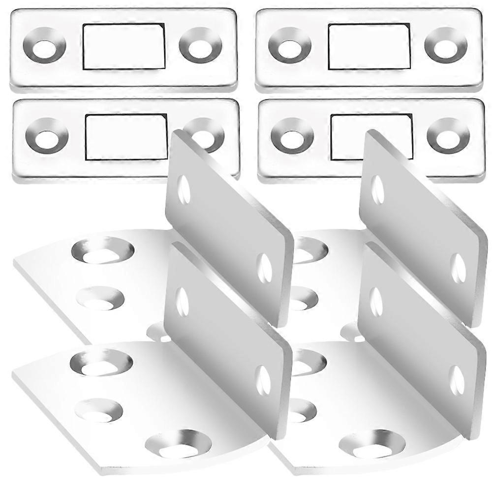Magnet Cupboard Locks Square Shape Home Use Kitchen Cabinets Durable Iron Material 4 Sets