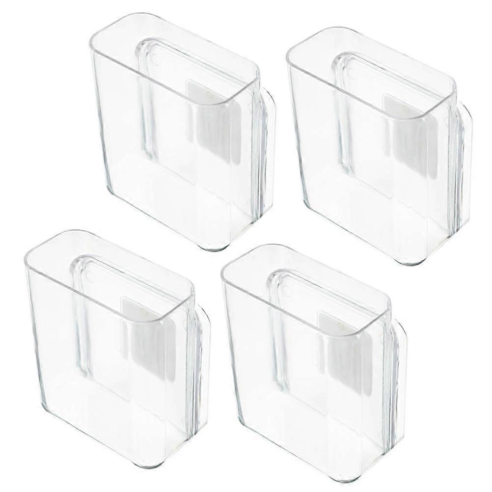 Wall Mounted Storage Organizer Boxes Home Accessories Transparent 12x10cm Space-saving 4Pcs