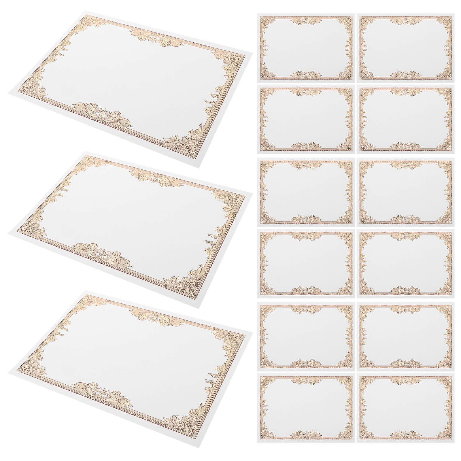 Papier de certificat vierge doré 30Pack Expérience d’écriture lisse Prix académiques avec un design élégant