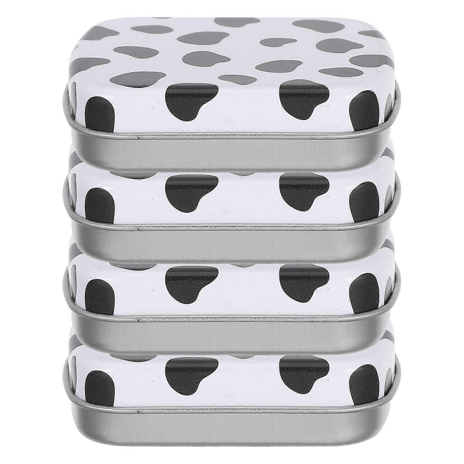 Rectangular Tinplate Candy Containers Pack Of 4 Ideal For Gift Sharing And Small Treats Material