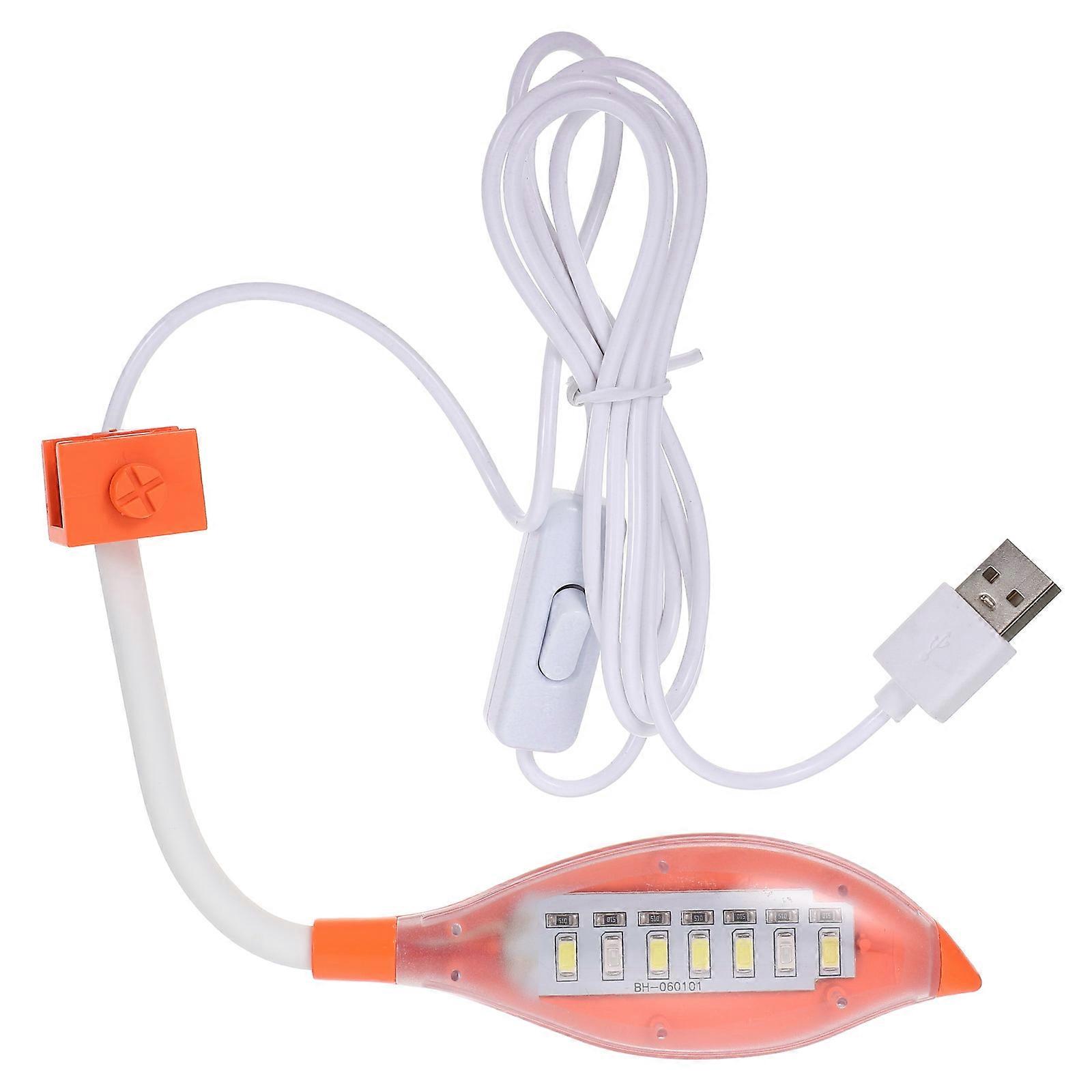 Clip On Aquarium Light Leaf Shape Plastic Adjustable Lighting For Pet Owners 21x4cm Switch Control 1Pack