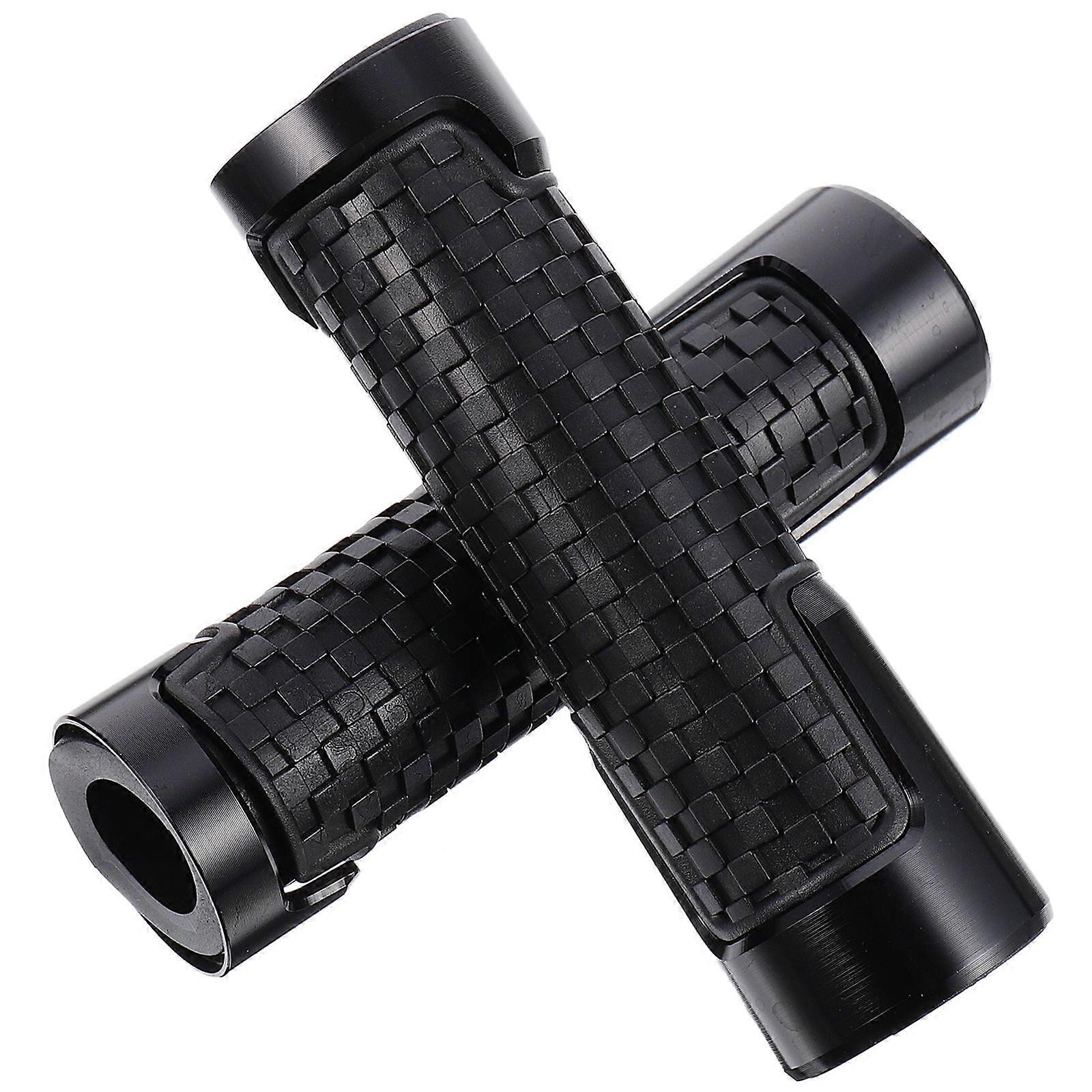 Motorcycle Hand Grips with Anti-skid Design for Comfortable Ride Black Aluminum Alloy 1 Pair