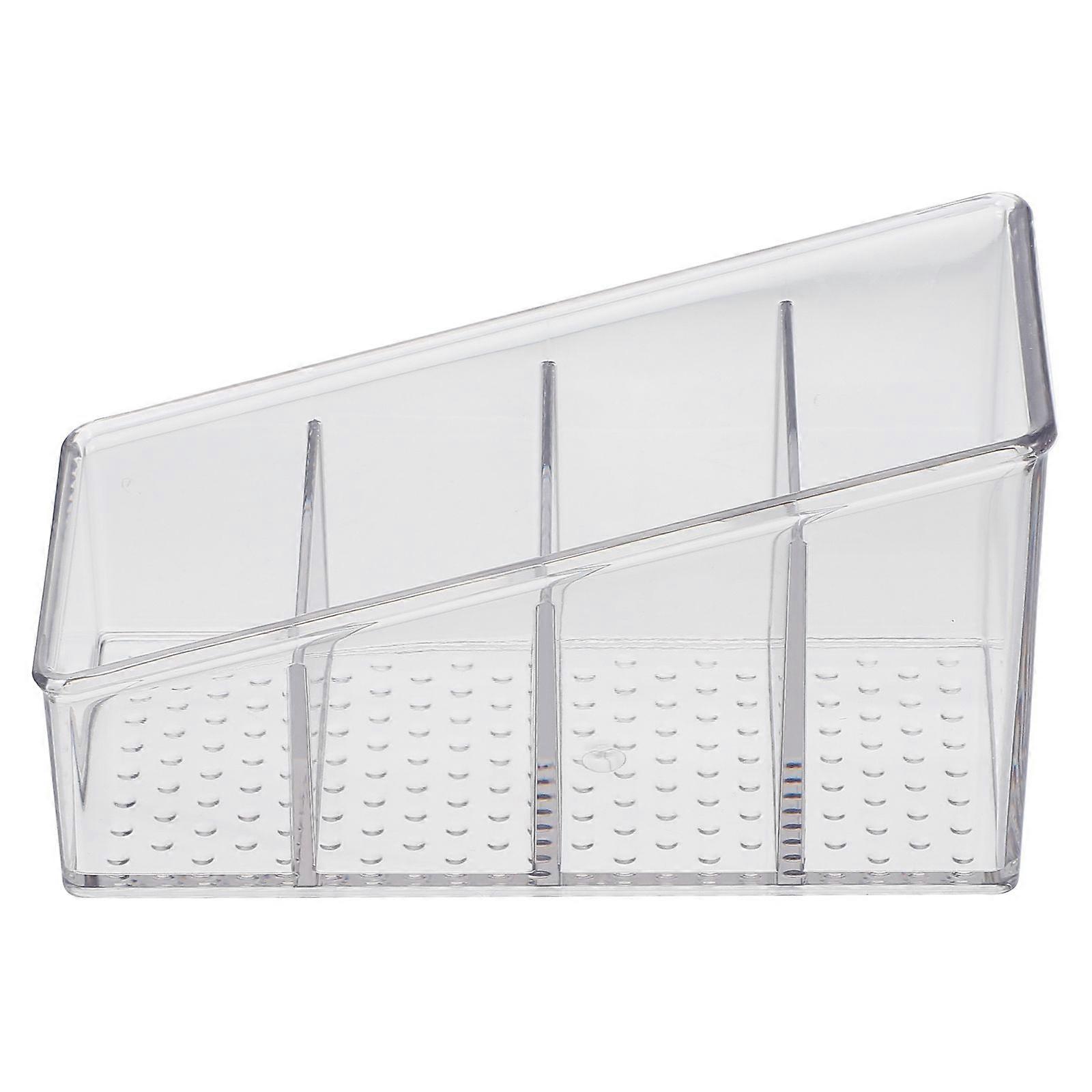 Desktop Storage Container Plastic Box Organizer For Makeup Sundries Remoter 16x7x8.5cm Anti-slip 1Set