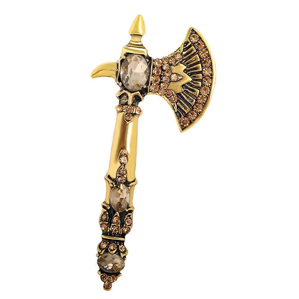 Durable Golden Alloy Brooch Pin with Rhinestones for Decoration Ideal for All Occasions