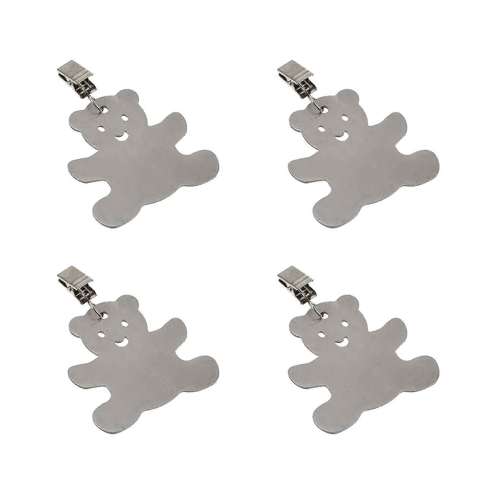 Stainless Steel Tablecloth Clips for Home Use and Windproof 4 Pieces Silver