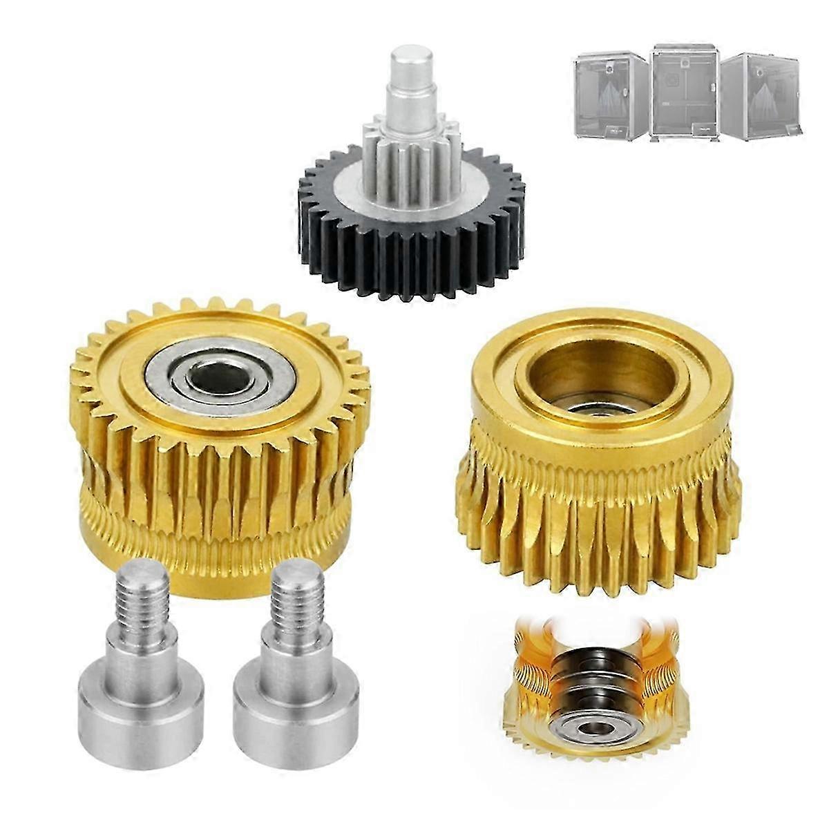 K1 Max Extruder Upgrade Kit with Double Bearing Gear for K1 / K1 Max / K1C 3D Printer - Hardened Steel