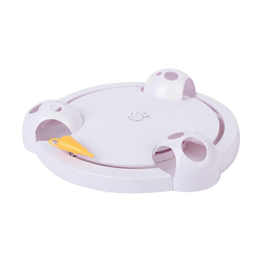 Automatic Interactive Cat Toy Stick For Indoor Playtime With Adjustable Mouse Options And Anti-slip Bottom In White 1Pack