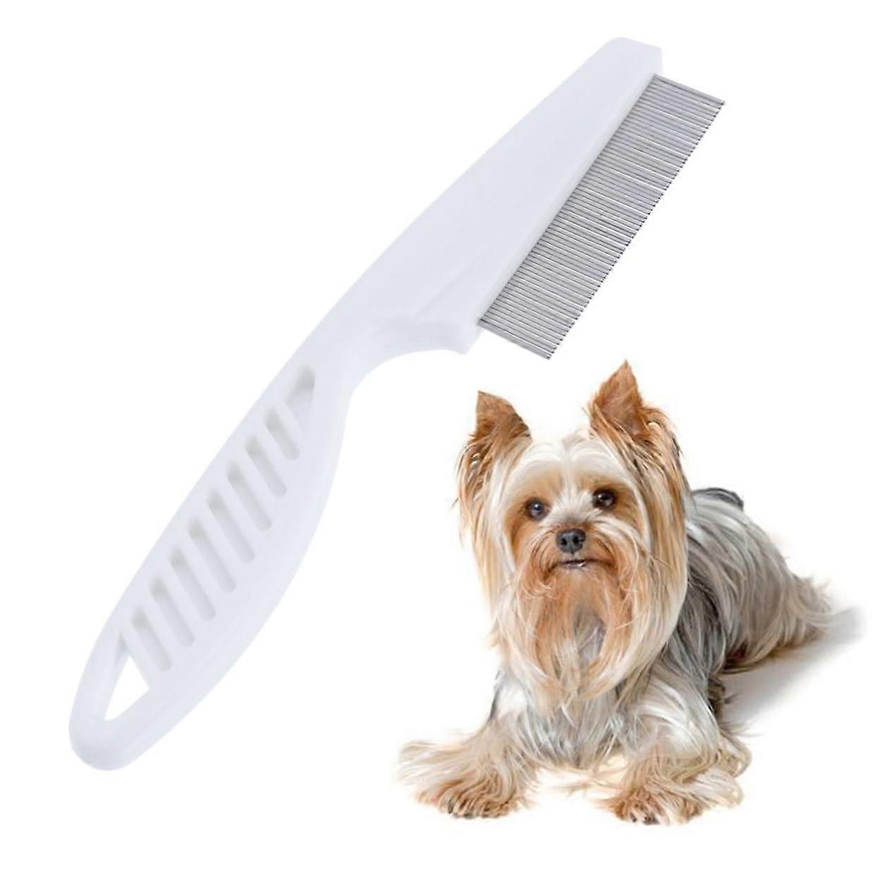 Flea Removal Comb For Dogs And Cats - Stainless Steel, Ergonomic Handle, Removes Fleas And Dirt - Assorted Colors