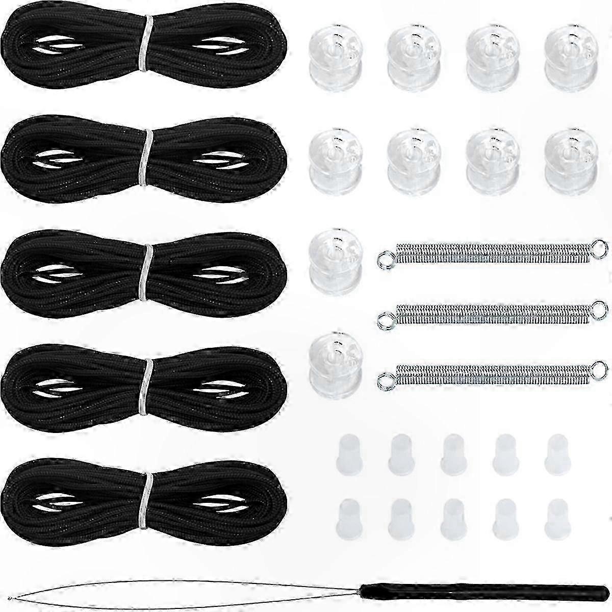 White Pleated Shade Restringing Kit for Window Shade Repair